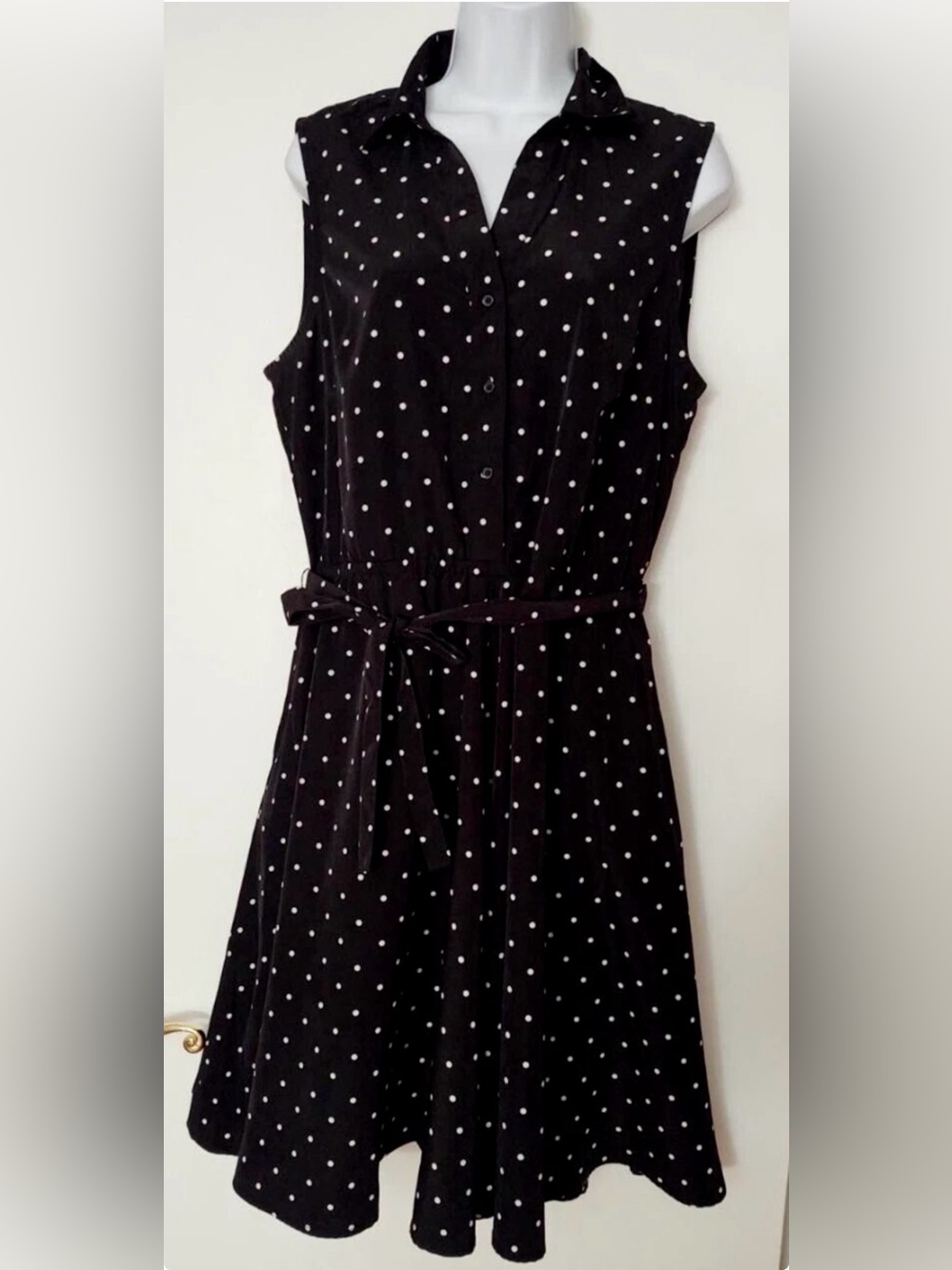 Larry Levine Polka Dot Shirt Dress